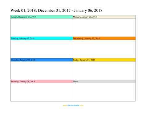 Weekly Calendar 2018 Word Excel Pdf