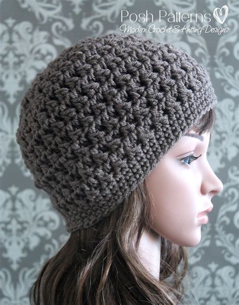 Crochet Hat Pattern Cable Cluster Beanie