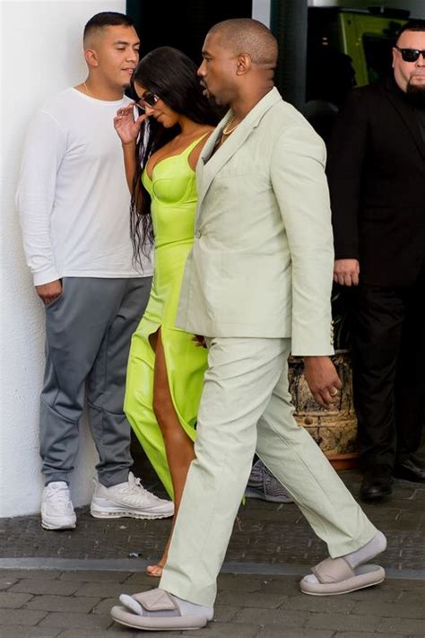 Kanye West Wore Very Small Slides To 2 Chainz Wedding In Miami Kim