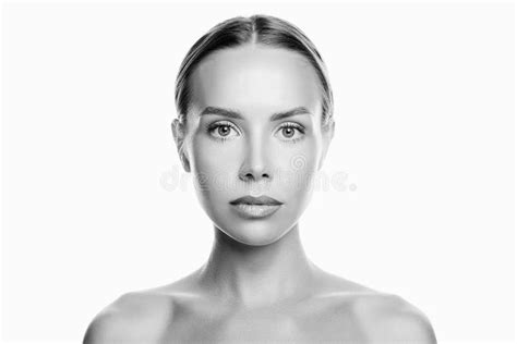 Beauty Woman Face Black And White Portrait Stock Image Image Of Model