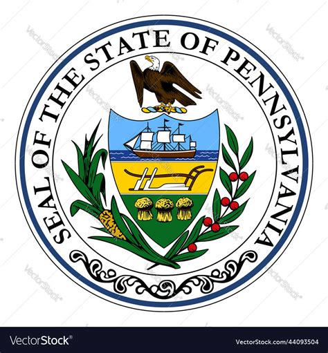 Accurate Correct Pennsylvania State Seal Vector Image