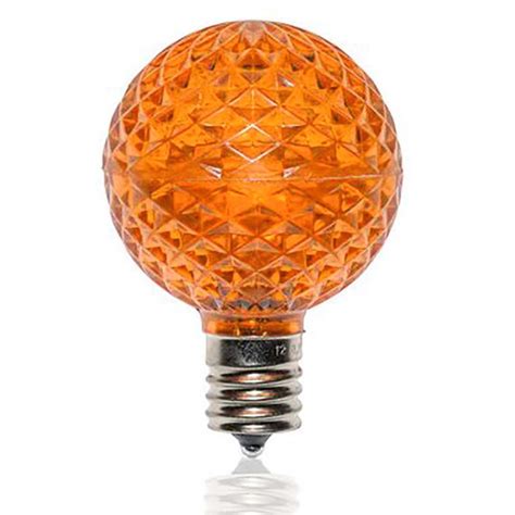 The letter designates the bulb's shape while the number represents the diameter at the widest pointof the bulb's shape. G50 LED Faceted Bulb, amber, base size E14 amber