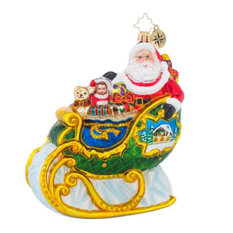 Christopher Radko Village Sleigh Ride Santa Ornament My Favorite Holiday