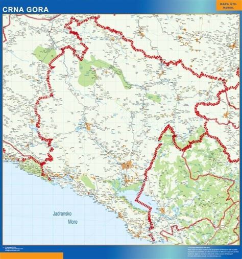 Montenegro Vinyl Sticker Maps Digital Maps ©netmaps Uk