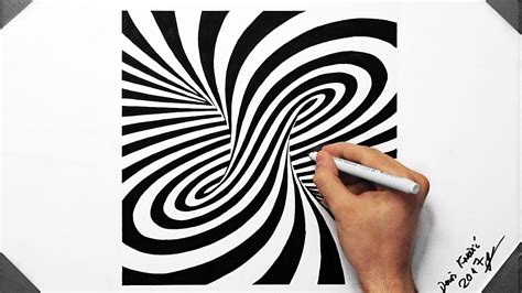 3d Spiral Optical Illusion Speed Drawing How To Draw Tornado