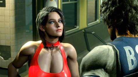 Resident Evil 3 Remake Jill Valentine In Latex Muscle Red Costume
