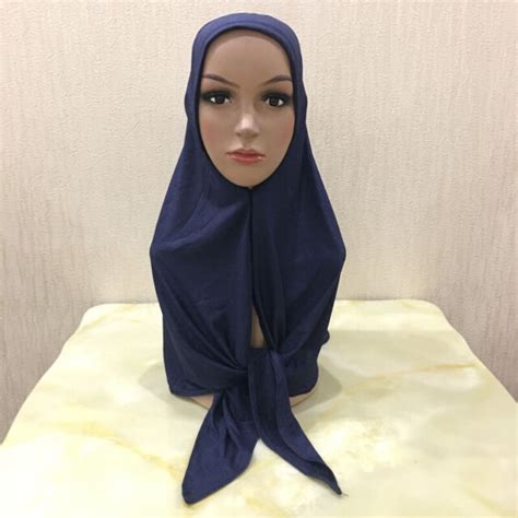 Women Muslim One Piece Amira Islamic Hijab Headband Scarves Arab Shawls Headwrap Ebay