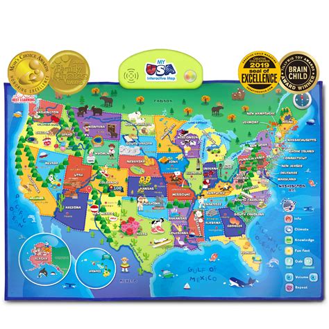 Best Learning I Poster My Usa Interactive Map Educational Smart