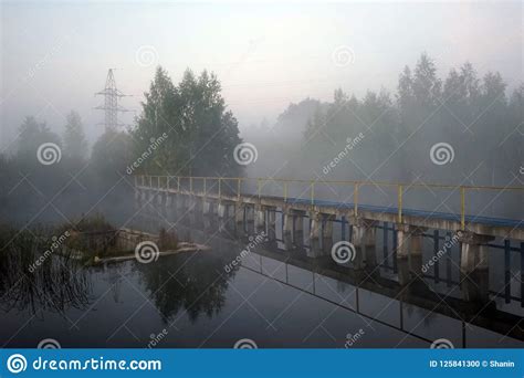 Bridge In The Mist Stock Photo Image Of Electrical 125841300