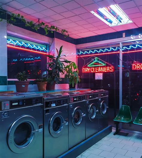 Sleazeburger “ Beautiful Laundromat ” Neon Retro Baggrunde Og Neon