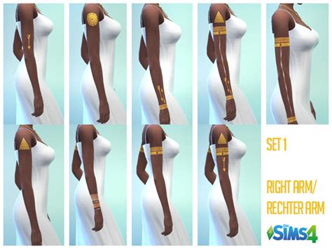 Akisima Sims Blog Golden Tattoo Set For Arms • Sims 4 Downloads