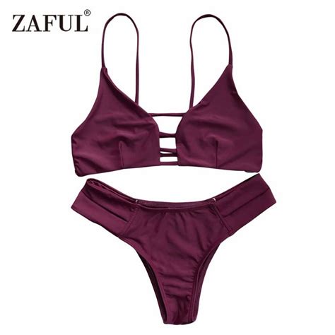 Zaful 2017 Woman Bikinis Sexy Bandage Swimsuit Swimwear Halter