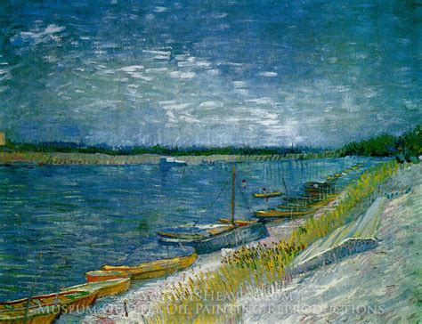 Reproduction Painting Vincent Van Gogh View Of A River With Rowing