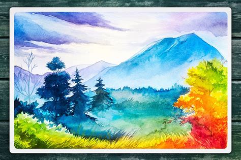 Autumn Watercolor Landscapes 6965 Watercolor Landscape Watercolor