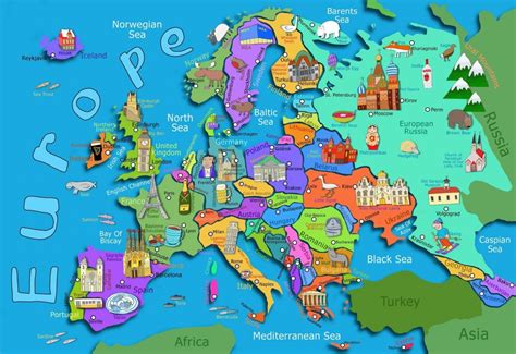 Kids Map Of Europe Maps Com In For Printable Asia 7 W