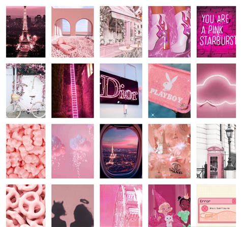 Photo Wall Pink Aesthetic For Inspo In 2020 Photo Wall Collage