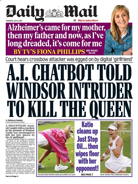 daily mail front page 6th of july 2023 tomorrow s papers today