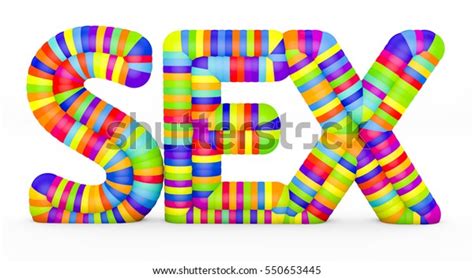 3d Render Word Sex Made Colorful Stock Illustration 550653445