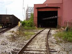Image result for railroad  warehouse with track entrance on the end