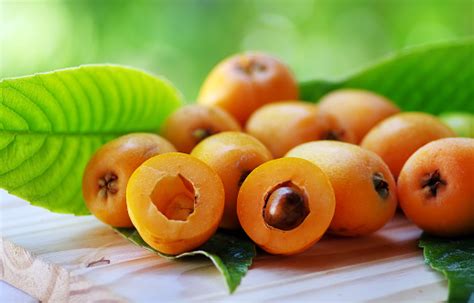 Loquat Medlar Fruit Isolated On A Green Background Stock
