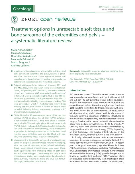Pdf Treatment Options In Unresectable Soft Tissue And Bone Sarcoma Of