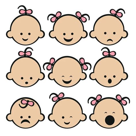 ᐈ Baby Girl Emoji Stock Vectors Royalty Free Baby Girl Emoticons