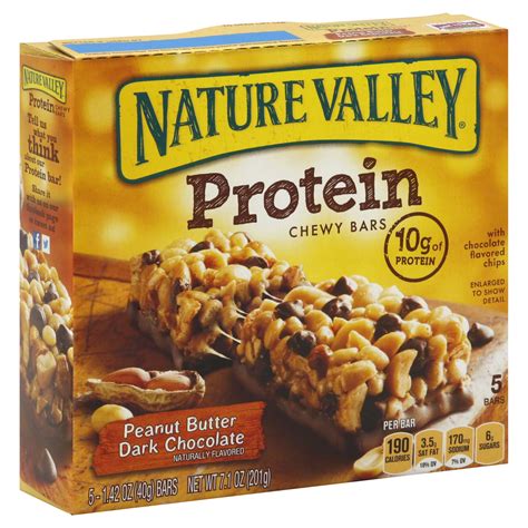 Nature Valley Protein Chewy Bars Peanut Butter Dark Chocolate Naturally Flavored Bars