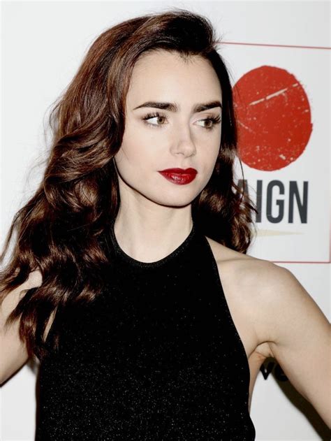 Lily Collins Lily Collins Burgundy Lips Beautiful Celebrities