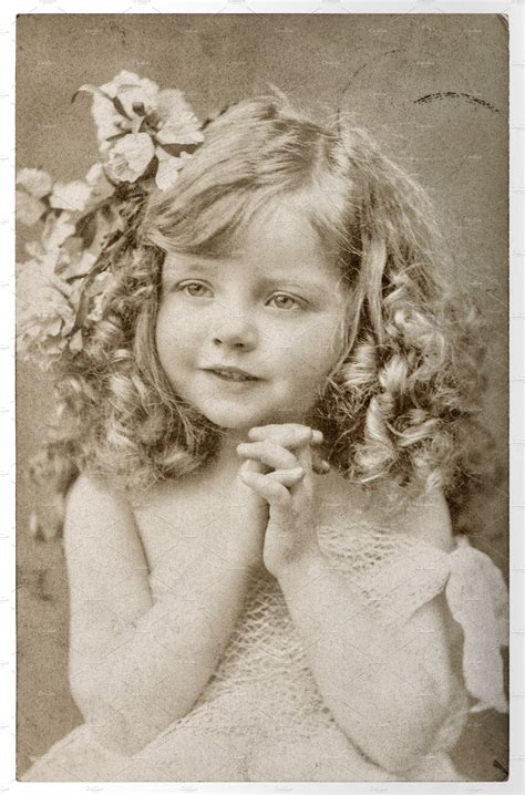 Cute Little Girl Vintage Portrait People Images ~ Creative Market