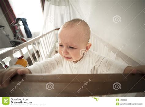 Abandoned Baby In The Crib Crying Stock Photo Image Of Concept Angle