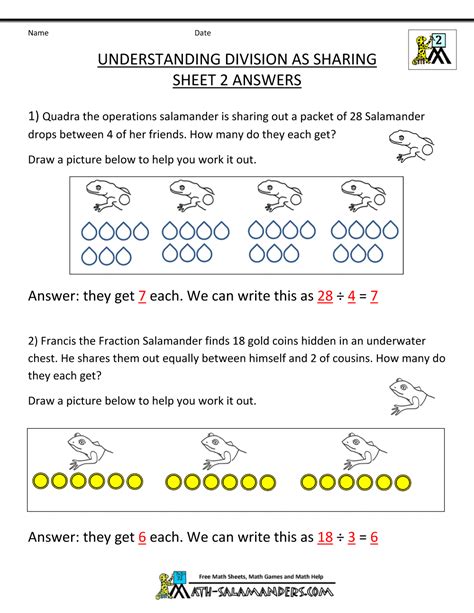 Maths Worksheet For Class 2 Division Printable Worksheets