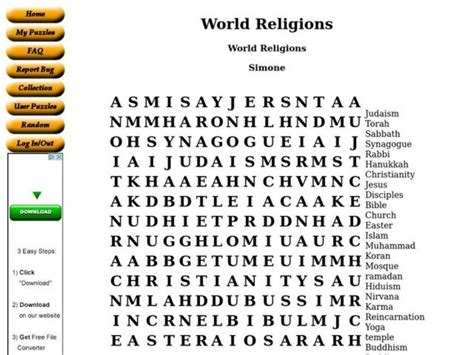 World Religions Worksheet For 9th Higher Ed Lesson Planet