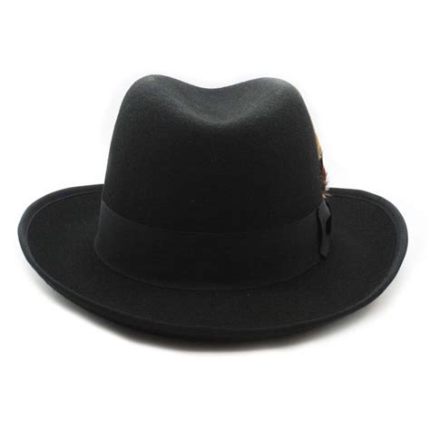 Ferrecci Premium Classic Black Wool Godfather Hat Fhyinc