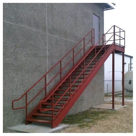 MS013 Galvanized Outdoor Industrial Metal Stairs Staircase Outdoor