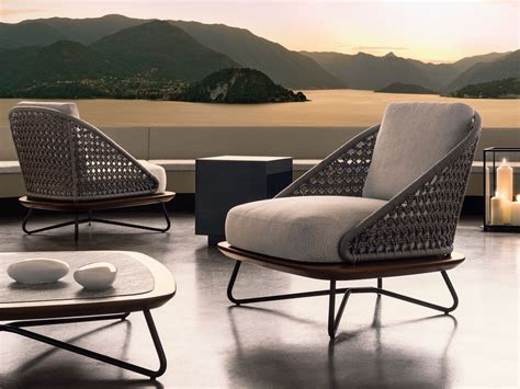 Upholstered Garden Armchair Rivera Collection By Minotti Design