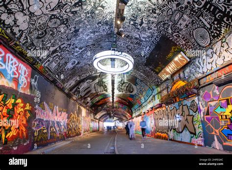 Leake Street Tunnel Decorated With Graffiti In London United Kingdom