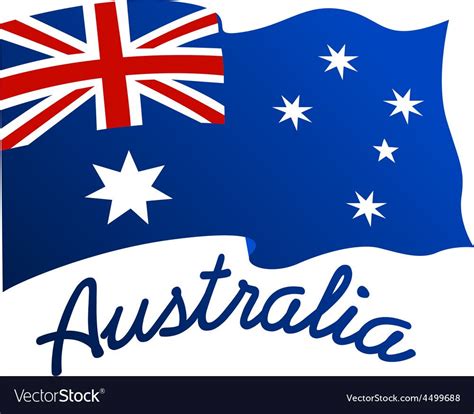 australian flag in wind with word australia vector image aff wind flag australian