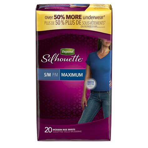 Depend Silhouette Incontinence Underwear for Women, Maximum Absorbency, S/M, 20 Ct - Walmart.com ...