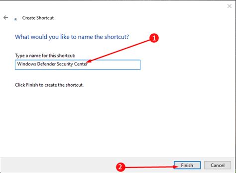 How To Create Shortcut To Windows Defender Security Center On Windows 10