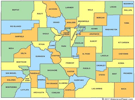 Printable Map Of Weld County Colorado