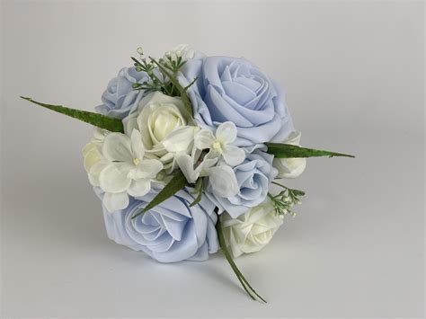 Artificial Wedding Flowers Package Baby Blue And Ivory