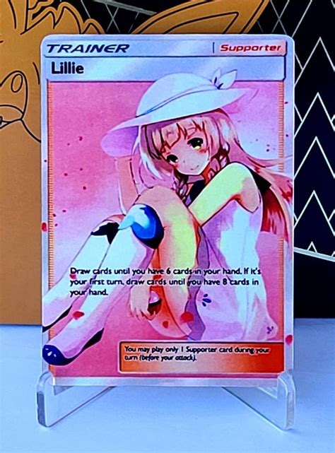 Custom Fan Made Orica Pokemon Card LILLIE Full Art Holographic Etsy