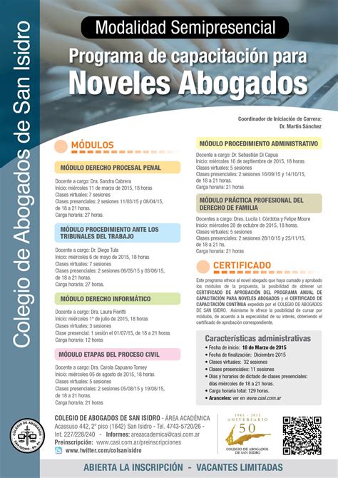 Programa De Capacitación Para Noveles Abogados Colegio De Abogados De