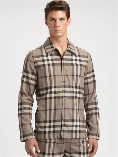 Lyst Burberry Check Pajama Set In Brown For Men