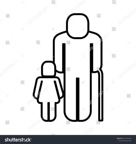 Old Man Girl Figure Silhouette Stock Vector Royalty Free 1247952940 Shutterstock