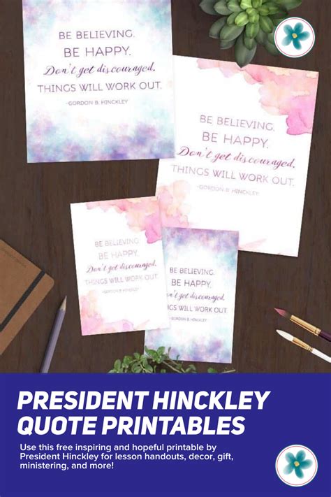 President Gordon B Hinckley Quote Printables For Relief Society