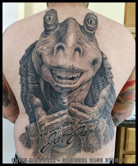 A Maine Man Has A Gigantic Jar Jar Binks Tattoo On His Back Here S The