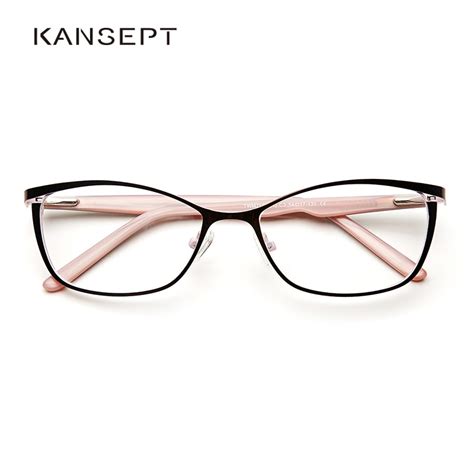 metal glasses frame women brand designer female vintage cat eye prescription eyeglasses pink