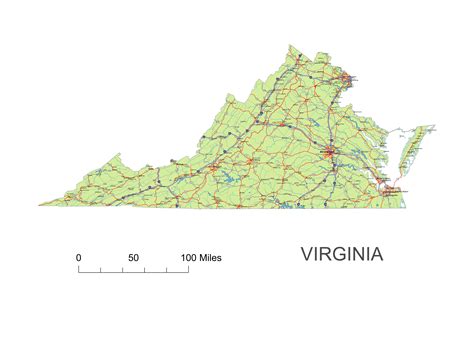 Virginia State Vector Road Map Your Vector Your Vector