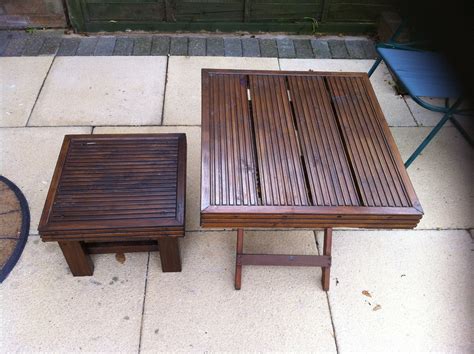 2 Small Garden Tables Using Some Decking Timber Small Garden Table
